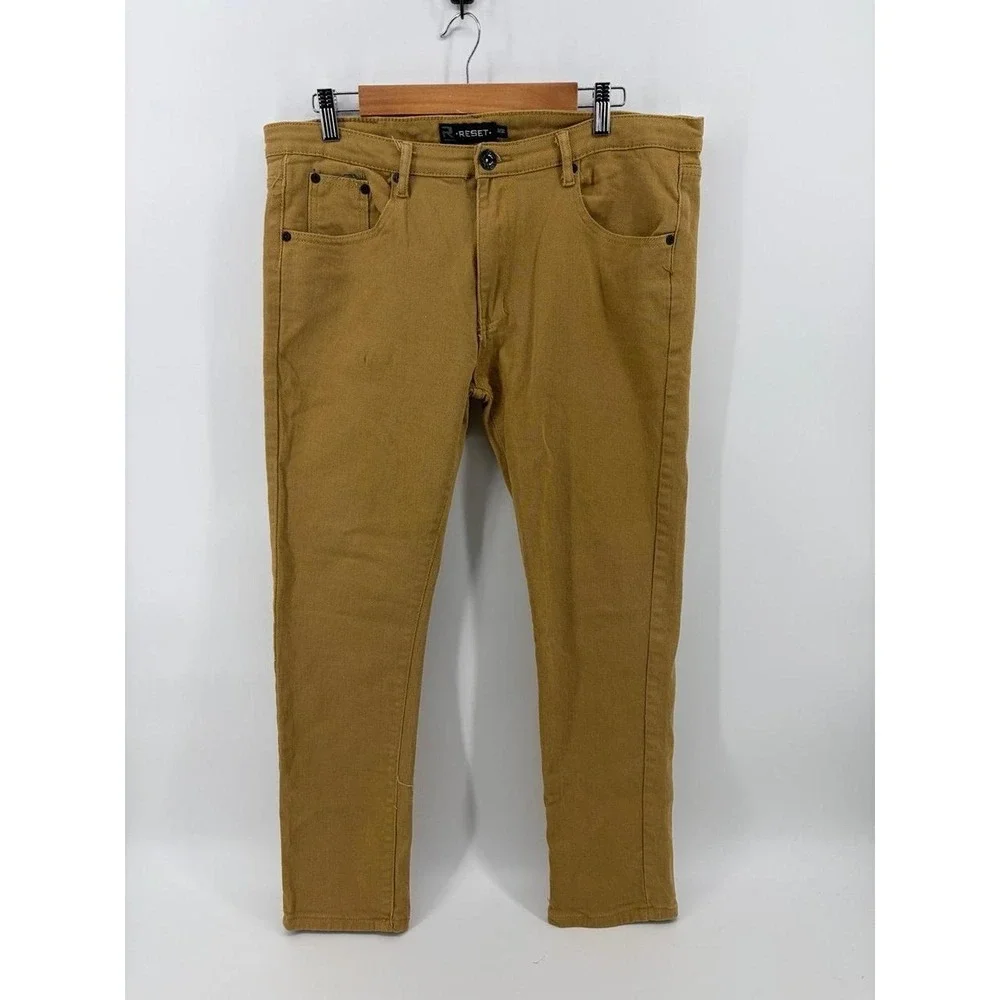 Reset Slim Fit, Tan Denim Jeans, 5 Pocket, Men's 36x32